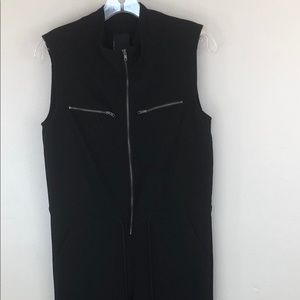 Anthropologie Dolan Jumpsuit  Black Zip Pockets S